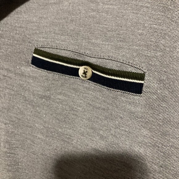 Ted Baker Polo Golf Phenes Shirt Mens XL 5 Gray Pocket Casual Rugby Tennis - Picture 4 of 5